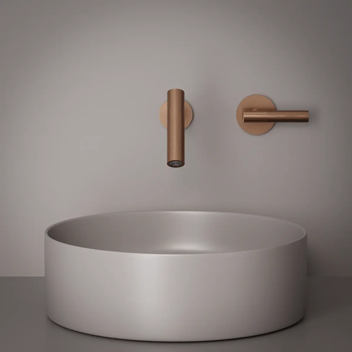 Mitigeur lavabo encastré, Doré rose brossé, Honfleur