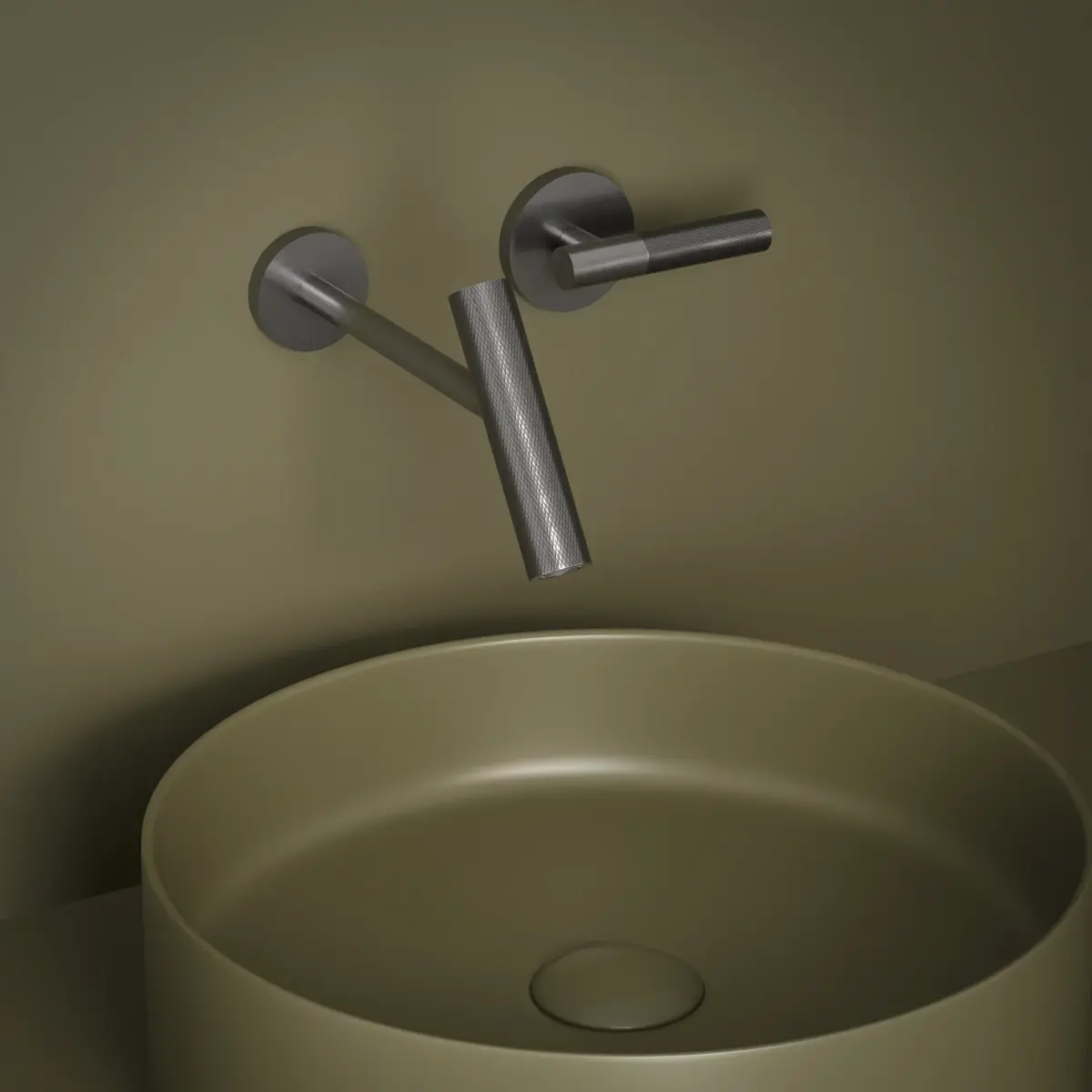 Mitigeur lavabo encastrée gun métal