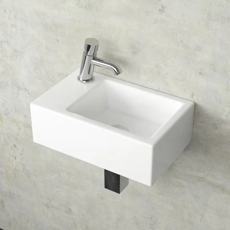 Lave-mains suspendu, droite ou gauche, 37x23,5 cm, Pure