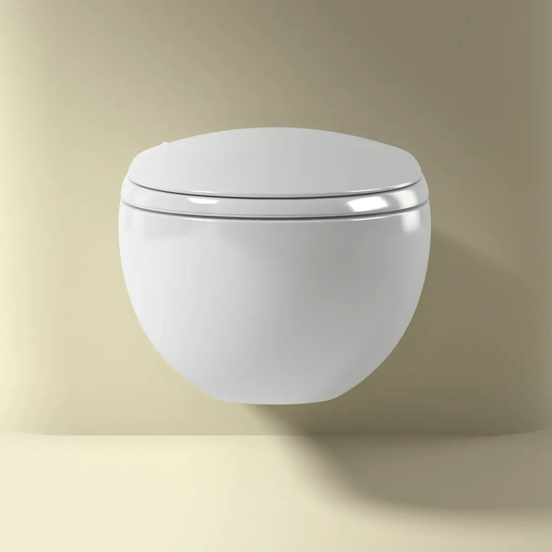 WC suspendu japonais blanc brillant, avec bâti support, Safari