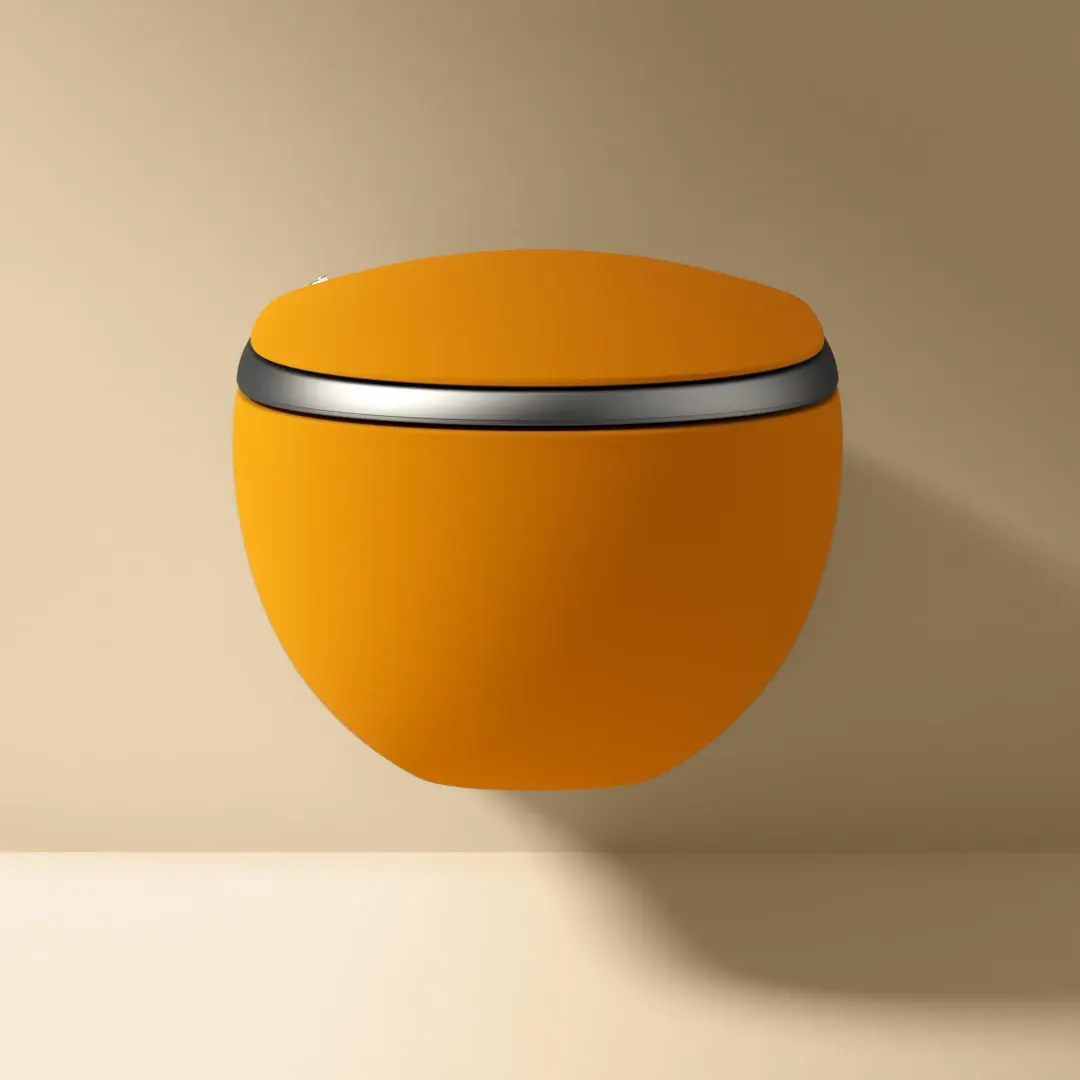 WC suspendu japonais orange, avec bâti support, Safari