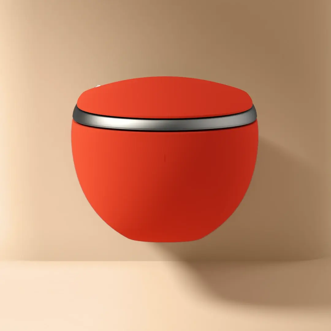 WC suspendu japonais rouge, avec bâti support, Safari