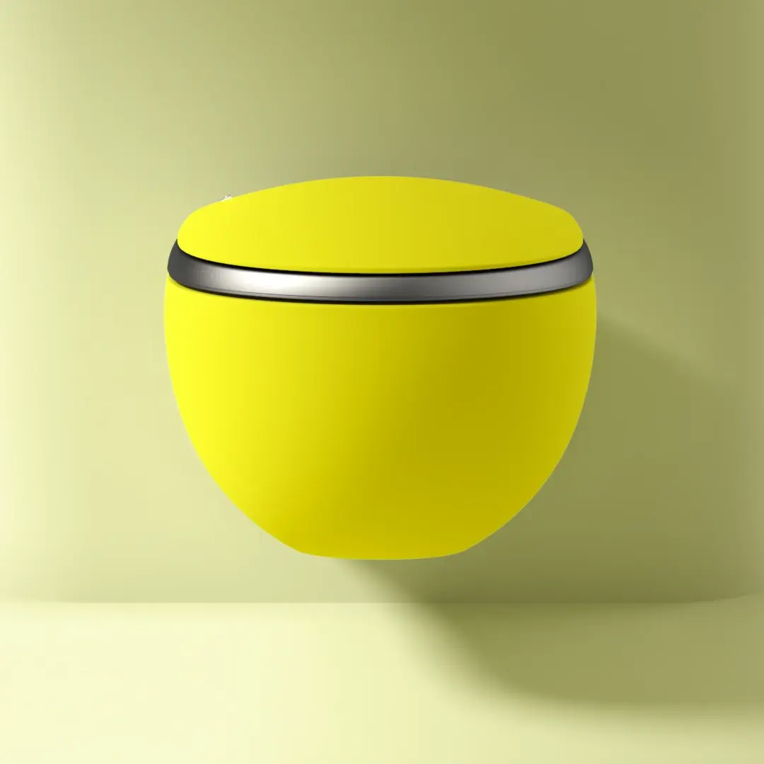 WC suspendu japonais jaune, avec bâti support, Safari