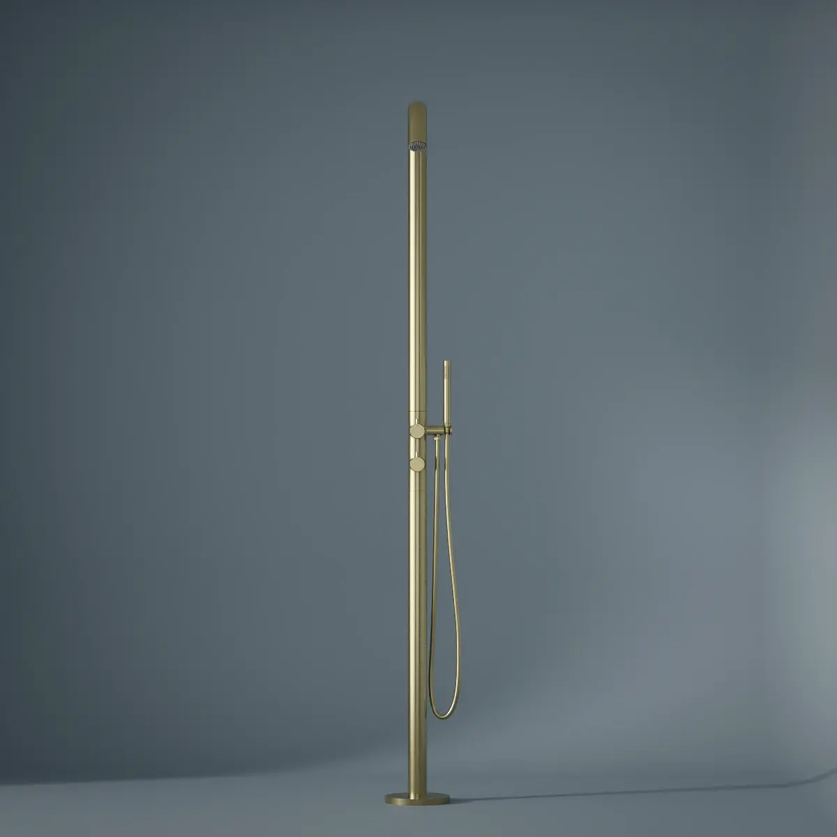 Colonne de douche au sol Intérieur / Extérieur Doré Brossé 316S, Châtelet 