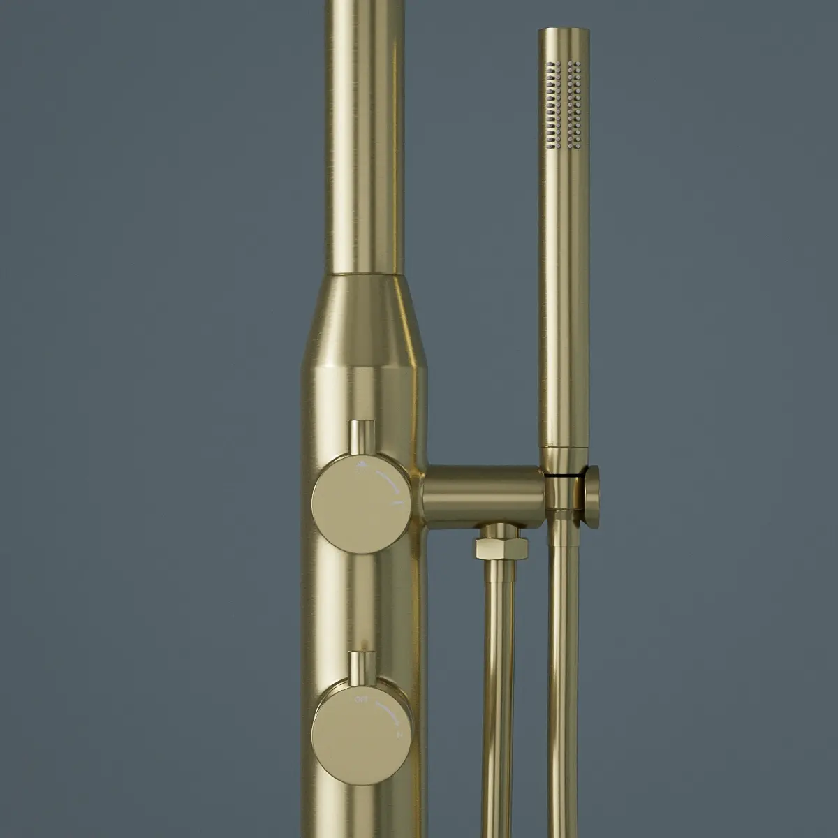 Colonne de Douche au sol Intérieur / Extérieur 316A, Doré brossé, Châtelet