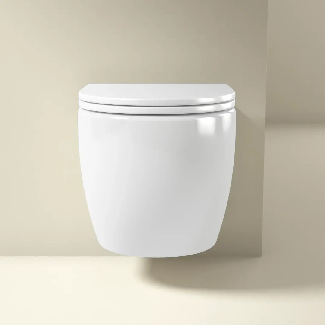 WC Suspendu compact, Blanc brillant, Kivu