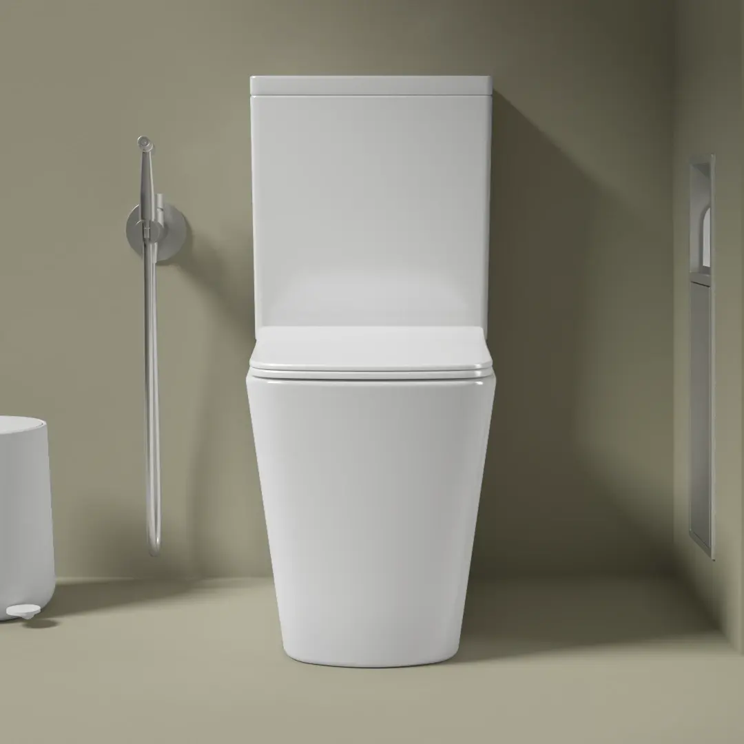WC à poser, 64x38x83 cm, Blanc brillant, Flavio  