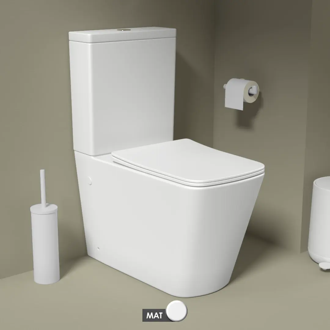 WC à poser, 64x38x83 cm, Blanc mat, Flavio