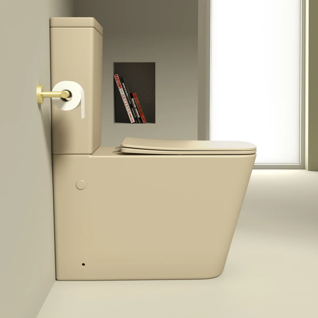 WC à poser, 64x38x83 cm, beige mat, Flavio