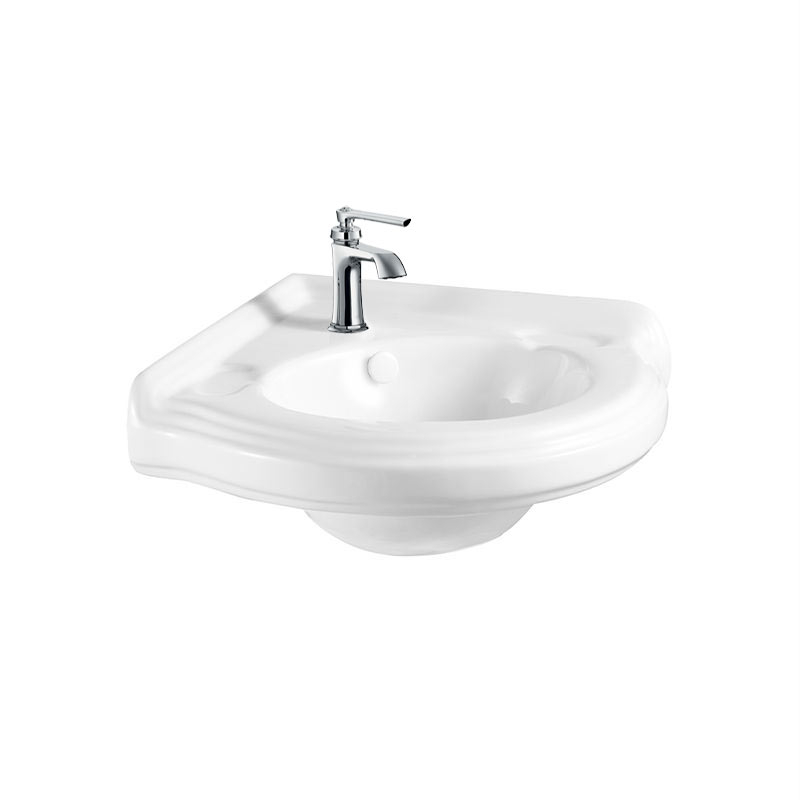 Lavabo angle céramique suspendu 1 trou, 1920