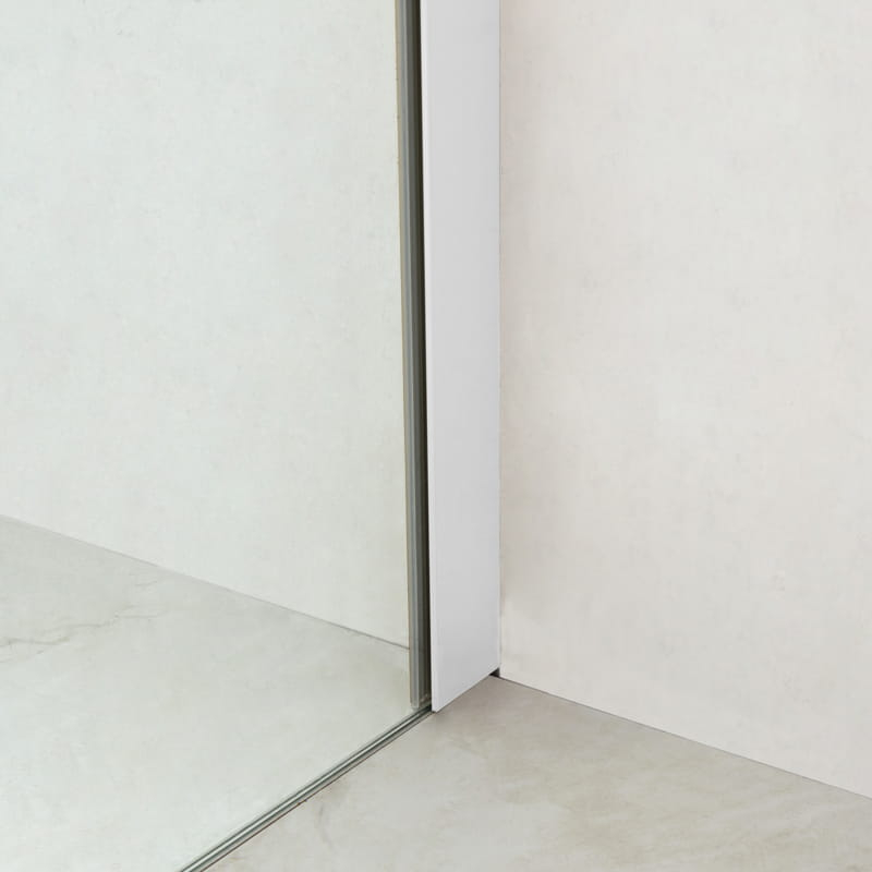 Paroi de douche arrondie 80 à 120 cm, fixe, profilé blanc mat, Altea Round
