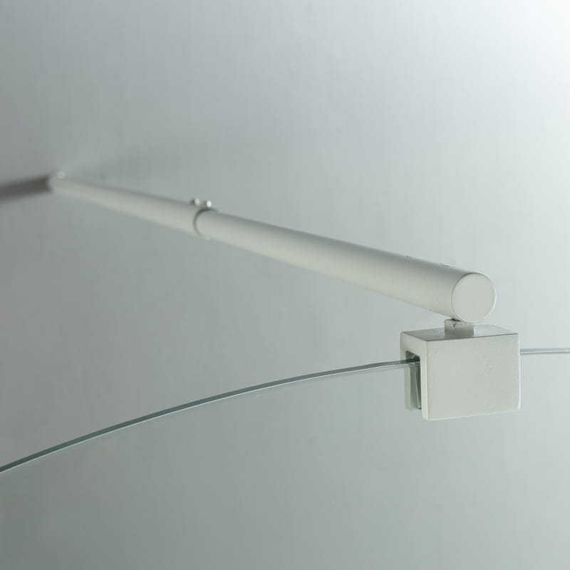 Paroi de douche arrondie 80 à 120 cm, fixe, profilé blanc mat, Altea Round