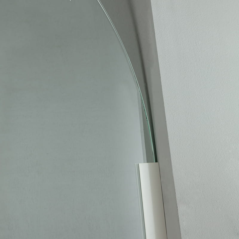 Paroi de douche arrondie 80 à 120 cm, fixe, profilé blanc mat, Altea Round