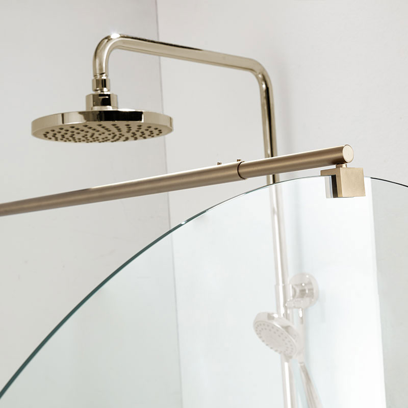 Paroi de douche arrondie 80 à 120 cm, fixe, profilé doré brossé, Altea Round