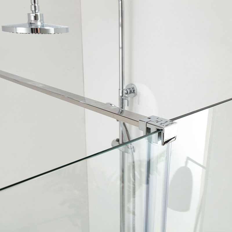 Paroi de douche 120 ou 140 cm, fixe + porte coulissante, profilé chromé, Arca