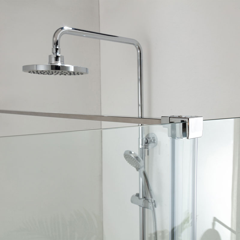 Paroi de douche 120 ou 140 cm, fixe + porte coulissante, profilé chromé, Arca