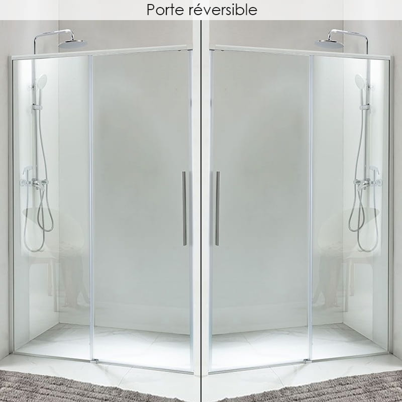 Porte de douche coulissante 100 à 140 cm, chromé, Arena 2