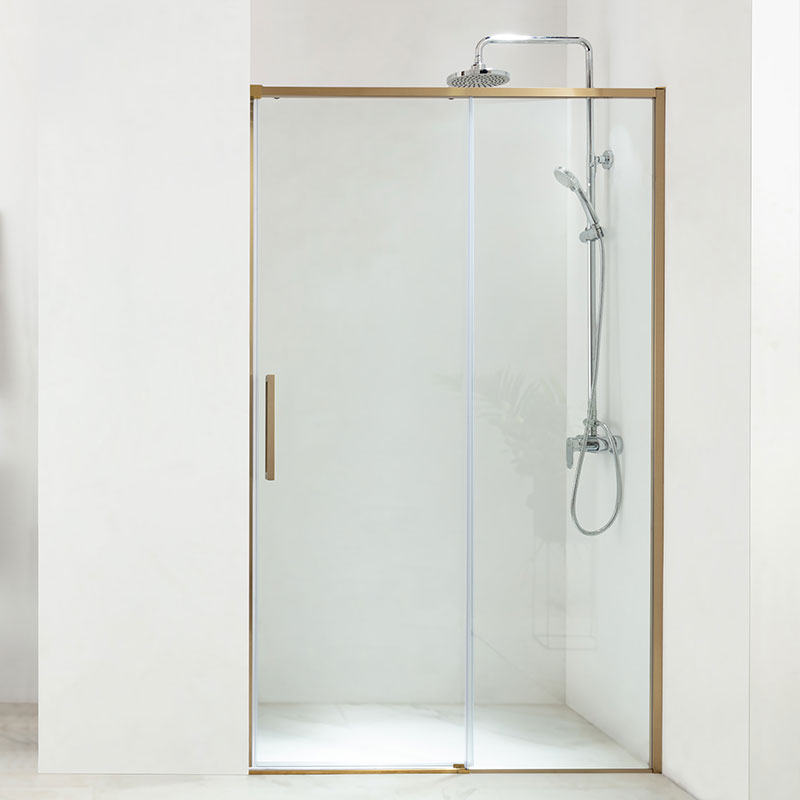 Porte de douche coulissante 100 à 140 cm, doré brossé, Arena 2