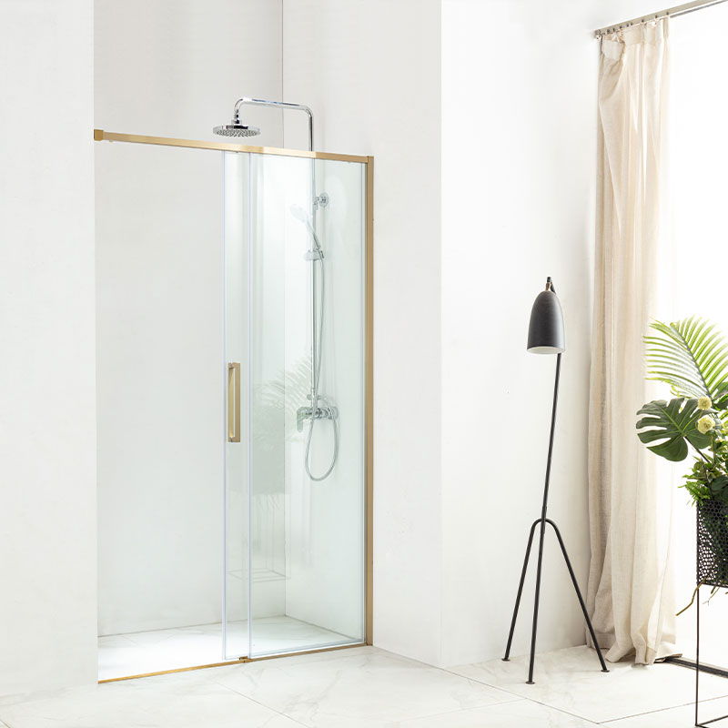 Porte de douche coulissante 100 à 140 cm, doré brossé, Arena 2