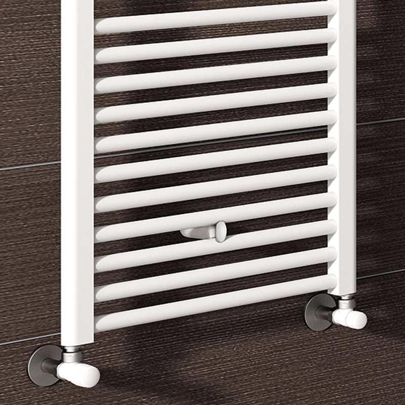 Sèche-Serviettes eau-chaude rond Blanc, 592W, Ares