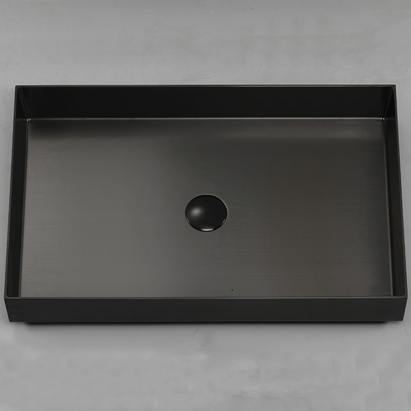 Vasque à poser 60x38 cm, rectangle en inox, Art