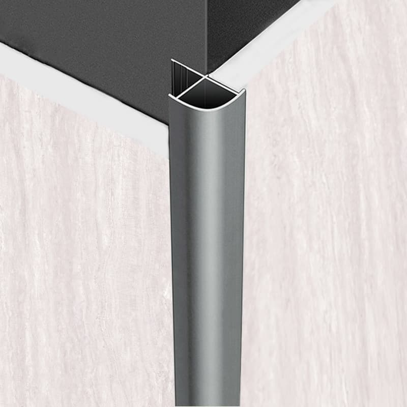 Profilé angle sortant Aluminium gris, B-Organic