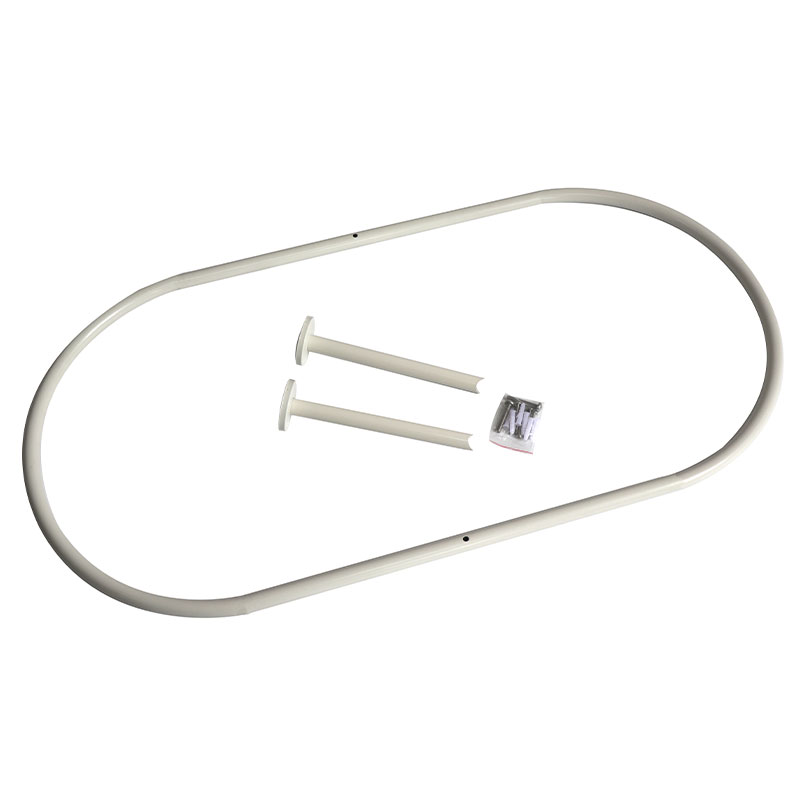 Barre ovale 120x60 cm, pour rideau, blanc mat