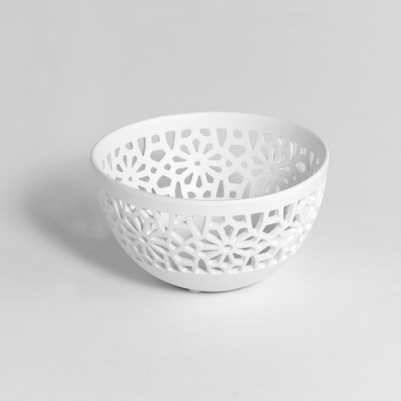 Bol en céramique, ajouré, Blanc