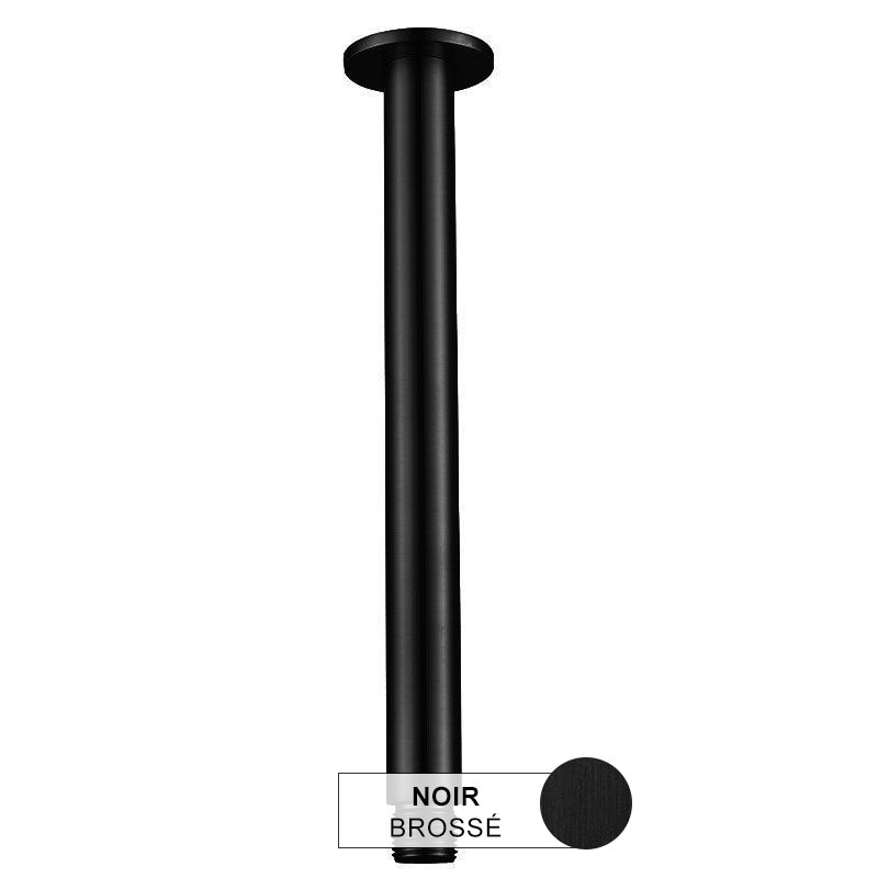 Bras de douche plafond, noir brossé