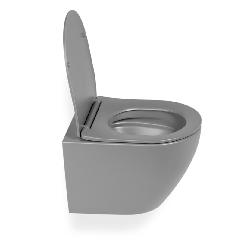 WC Suspendu compact, 49x37 cm, Gris ciment mat, Celia