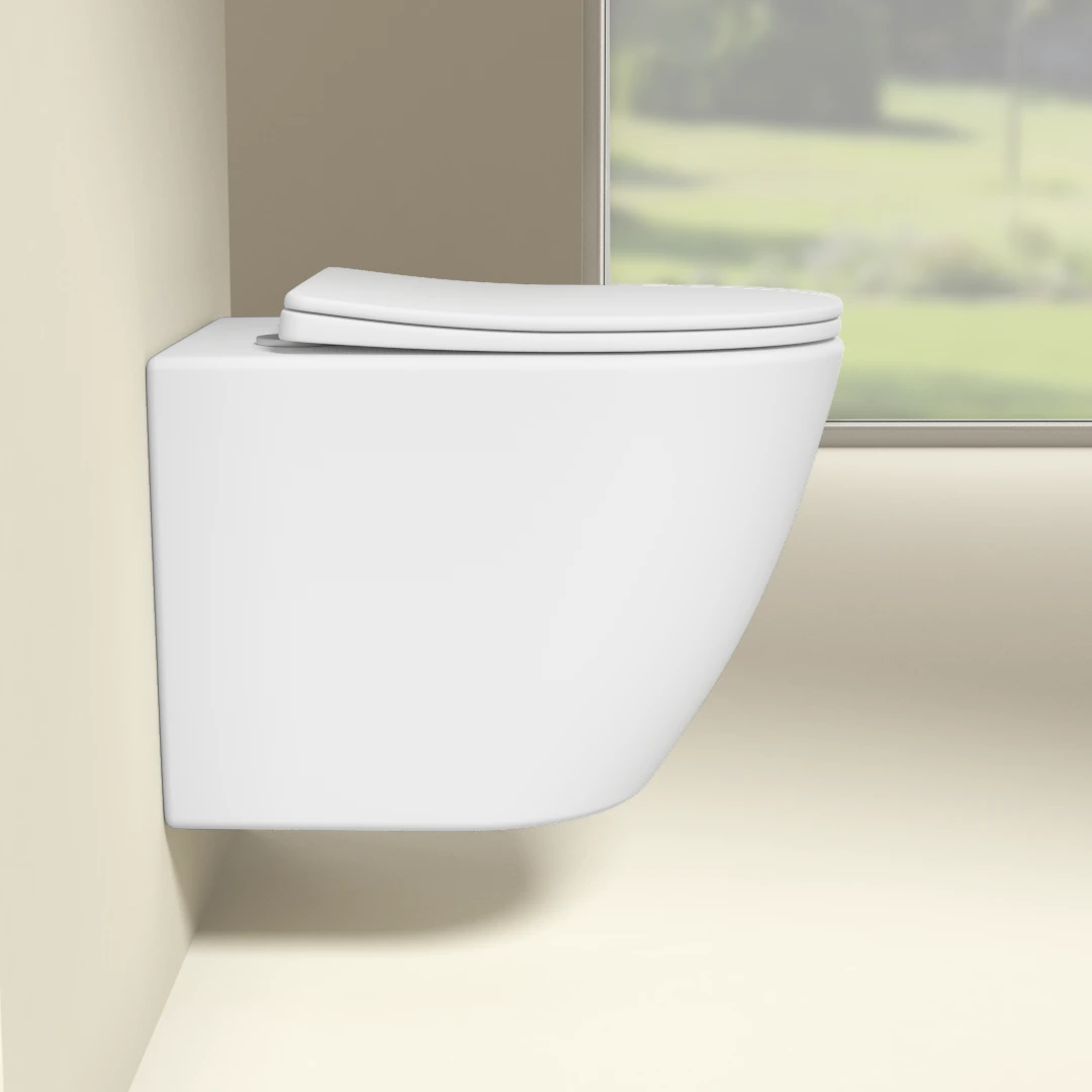 WC Suspendu compact, 49x37 cm, Blanc mat, Celia