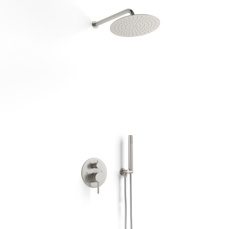 Pack robinetterie mitigeur douche à encastrer, inox brossé, 2 sorties, Châtelet