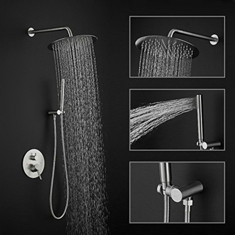 Pack robinetterie mitigeur douche à encastrer, inox brossé, 2 sorties, Châtelet