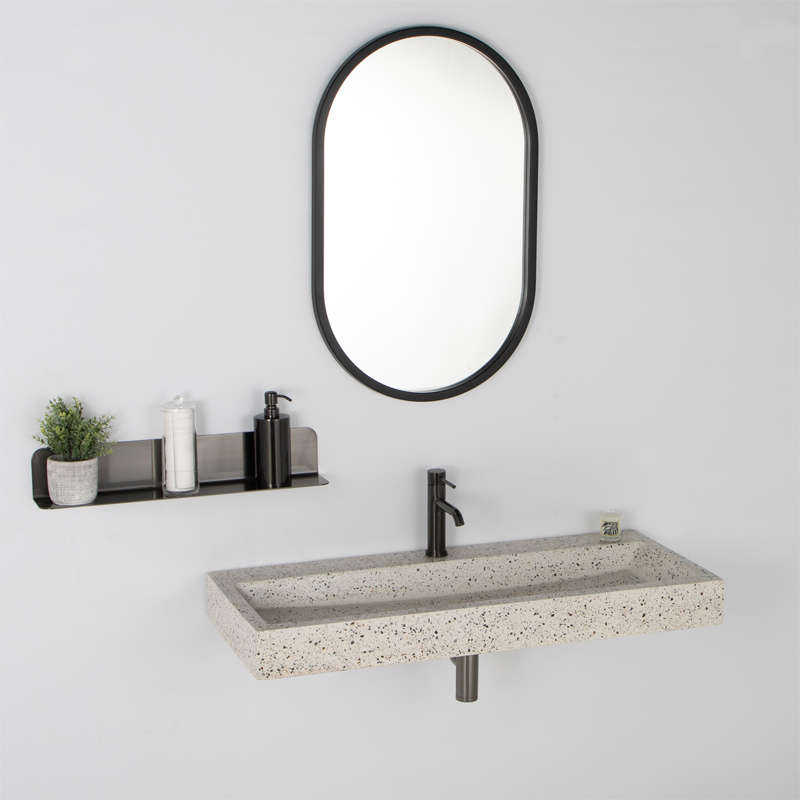 Etagère murale inox, 60 ou 90 cm, Gun Métal brossé, Châtelet