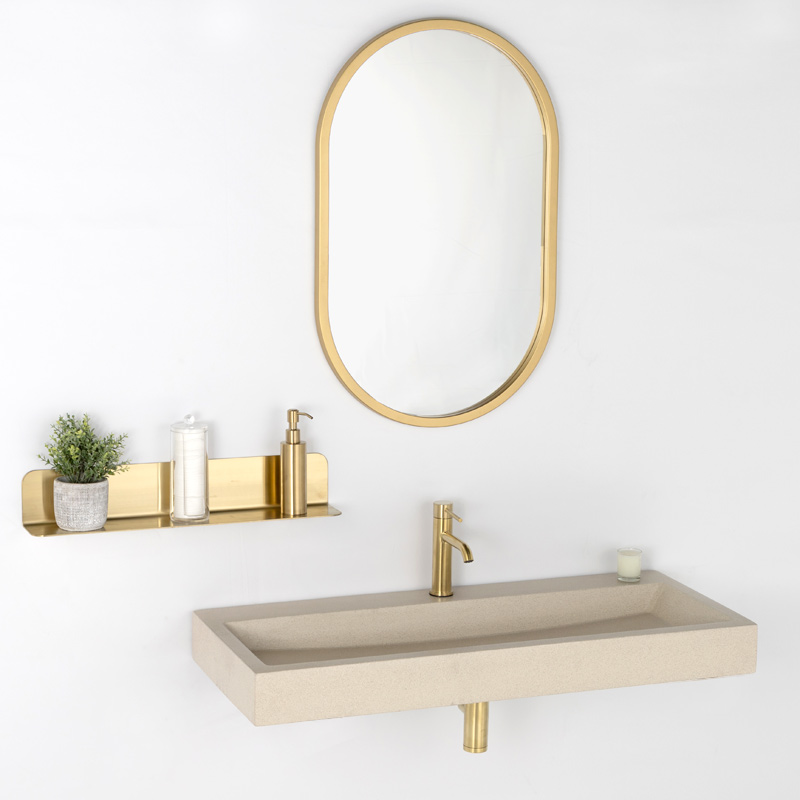 Etagère murale inox, 36, 60 ou 90 cm, Doré brossé, Châtelet