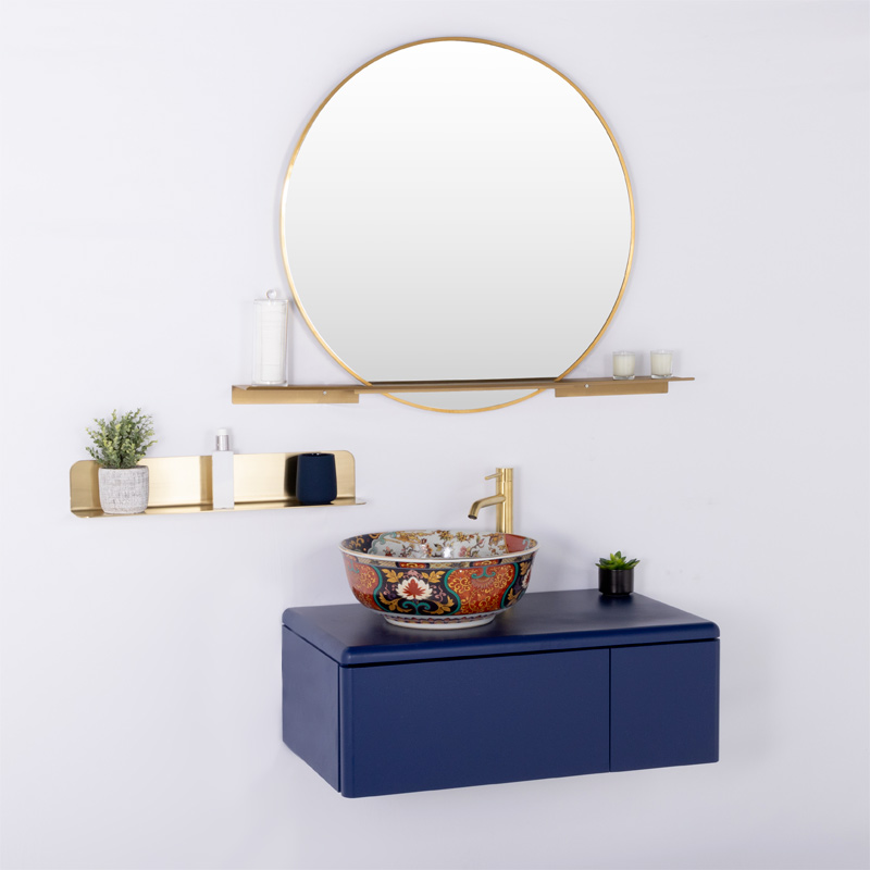 Etagère murale inox, 36, 60 ou 90 cm, Doré brossé, Châtelet