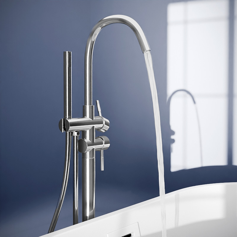 Robinet mitigeur de baignoire sur pied, chromé, Châtelet III