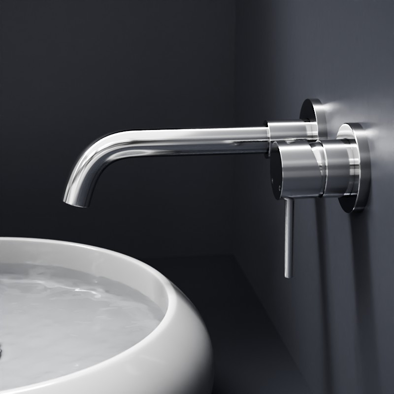 Robinet mitigeur lavabo mural encastré, chrome, Châtelet III