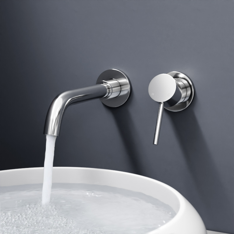 Robinet mitigeur lavabo mural encastré, chrome, Châtelet III