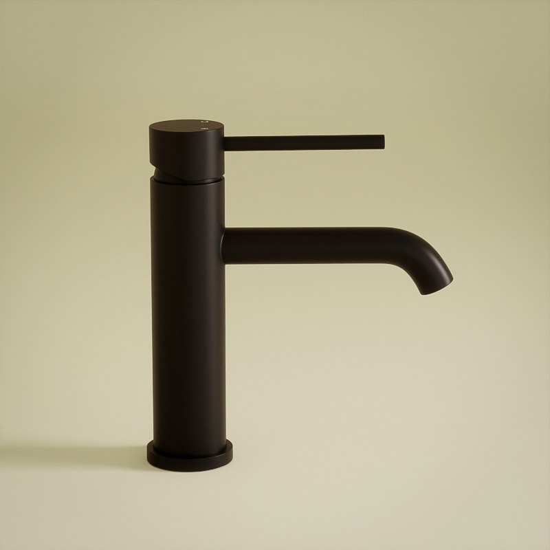 Robinet mitigeur lavabo noir brossé, Châtelet