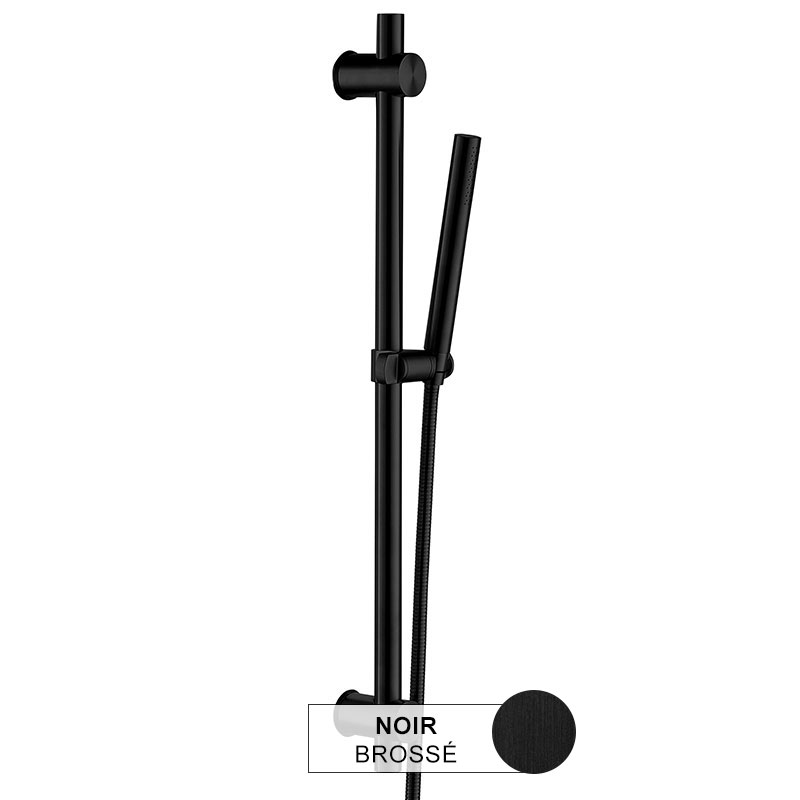 Set de douche complet avec barre, Châtelet III, noir brossé