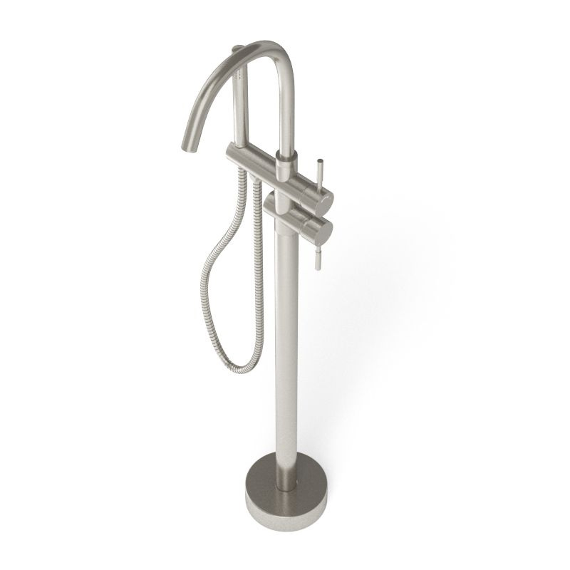 Robinet mitigeur de baignoire sur pied, inox brossé, Châtelet