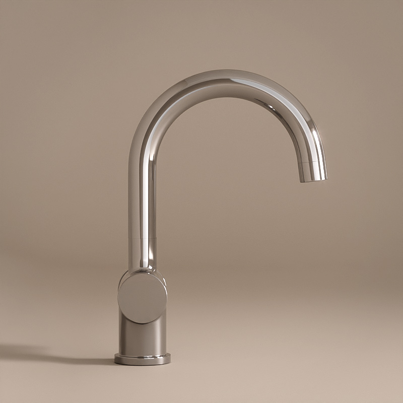 Robinet mitigeur lavabo col de cygne, chrome, Châtelet