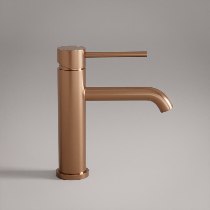 Robinet mitigeur lavabo doré rose brossé, Châtelet