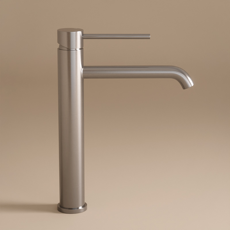 Mitigeur lavabo haut inox brossé, Châtelet
