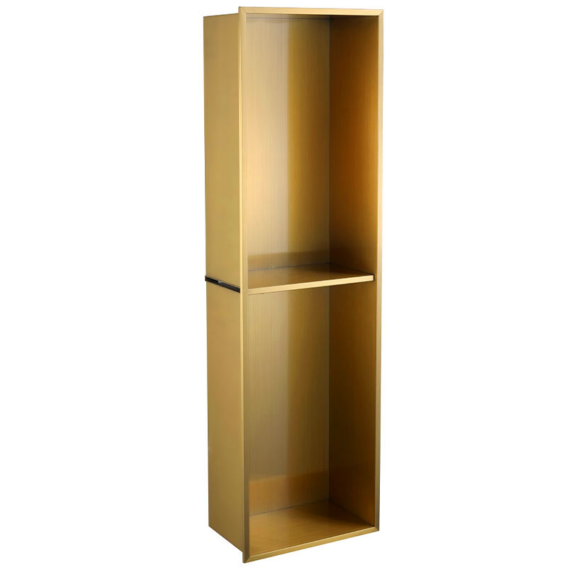 Niche murale avec étagère inox, 70,5x20,5 cm, doré brossé, Châtelet