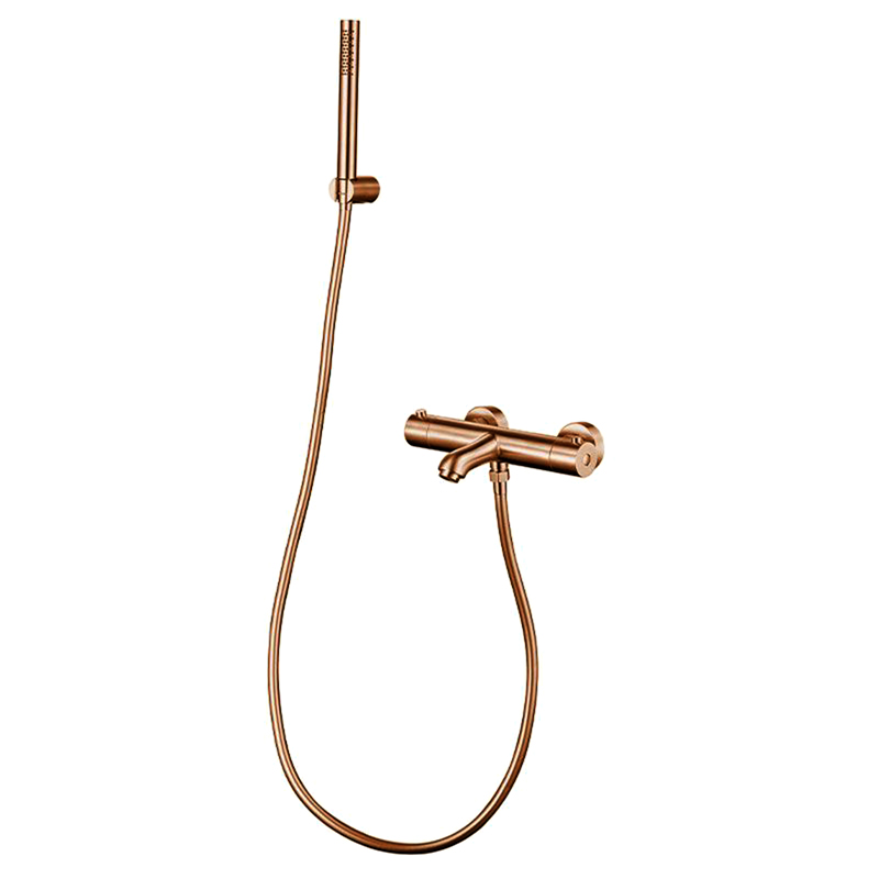 Mitigeur thermostatique bain-douche, doré rose brossé, Châtelet