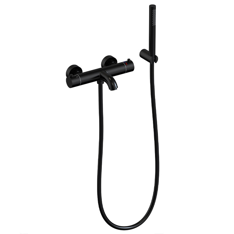 Mitigeur thermostatique bain-douche, noir brossé, Châtelet