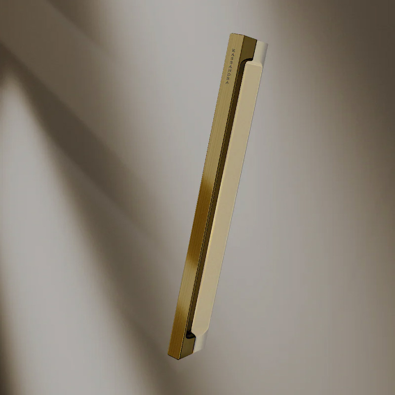 Porte de douche coulissante sur mesure, de 106 à 182.6cm, profilé doré mat, Delta