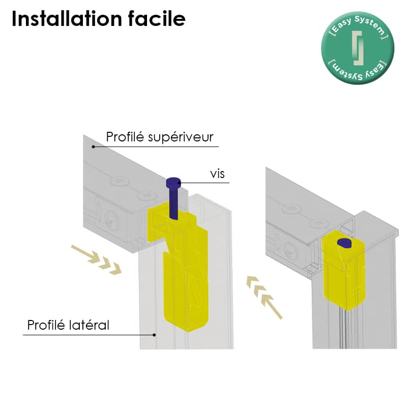 Porte de douche coulissante sur mesure, de 106 à 182.6cm, profilé doré mat, Delta